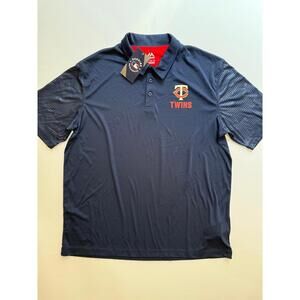 Minnesota Twins Navy MLB Polyester Polo Shirt Size XL Fanatics S18